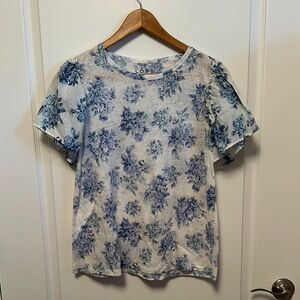LOFT Blue Floral Women's Top
